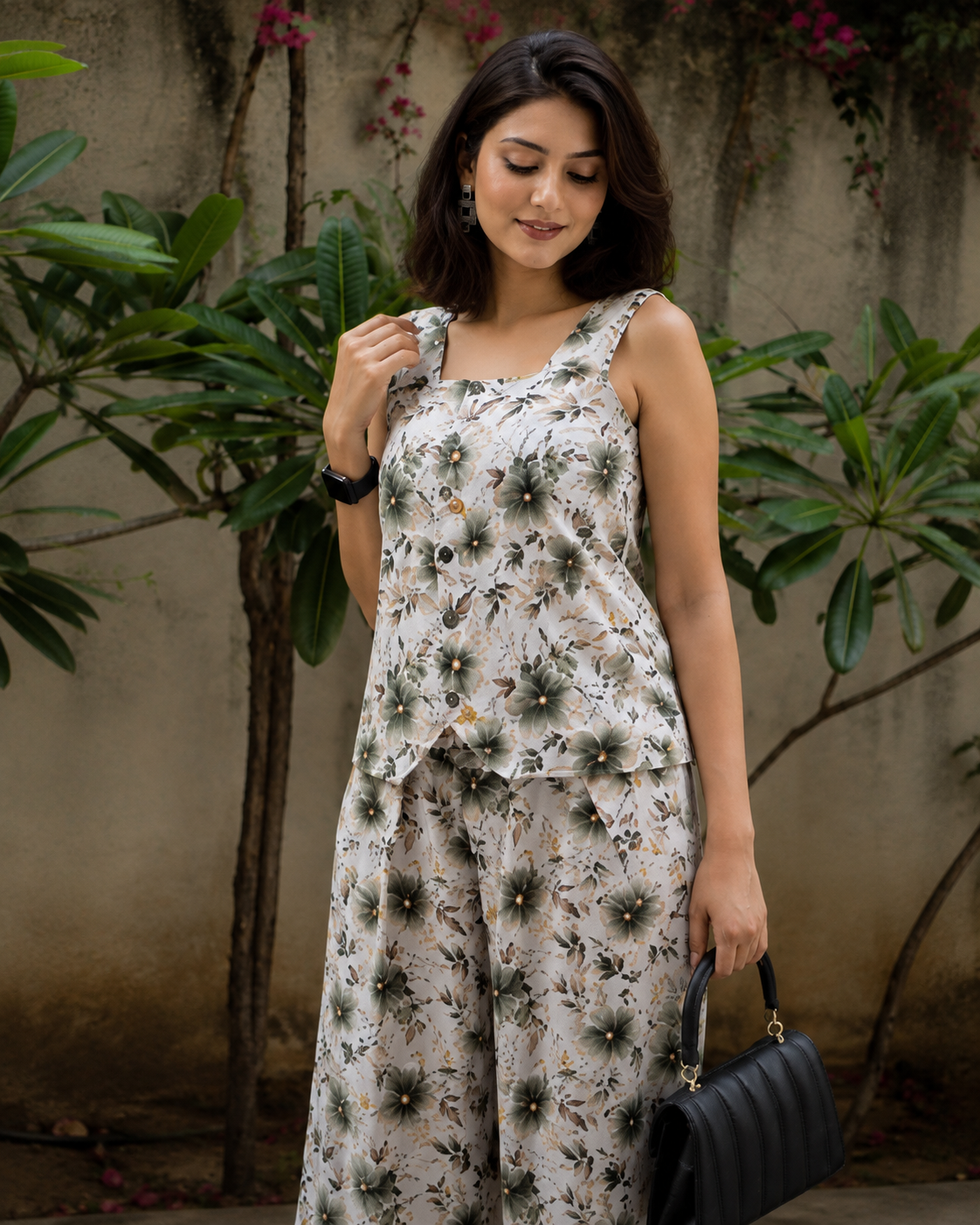 White Floral Printed Co-Ord Set