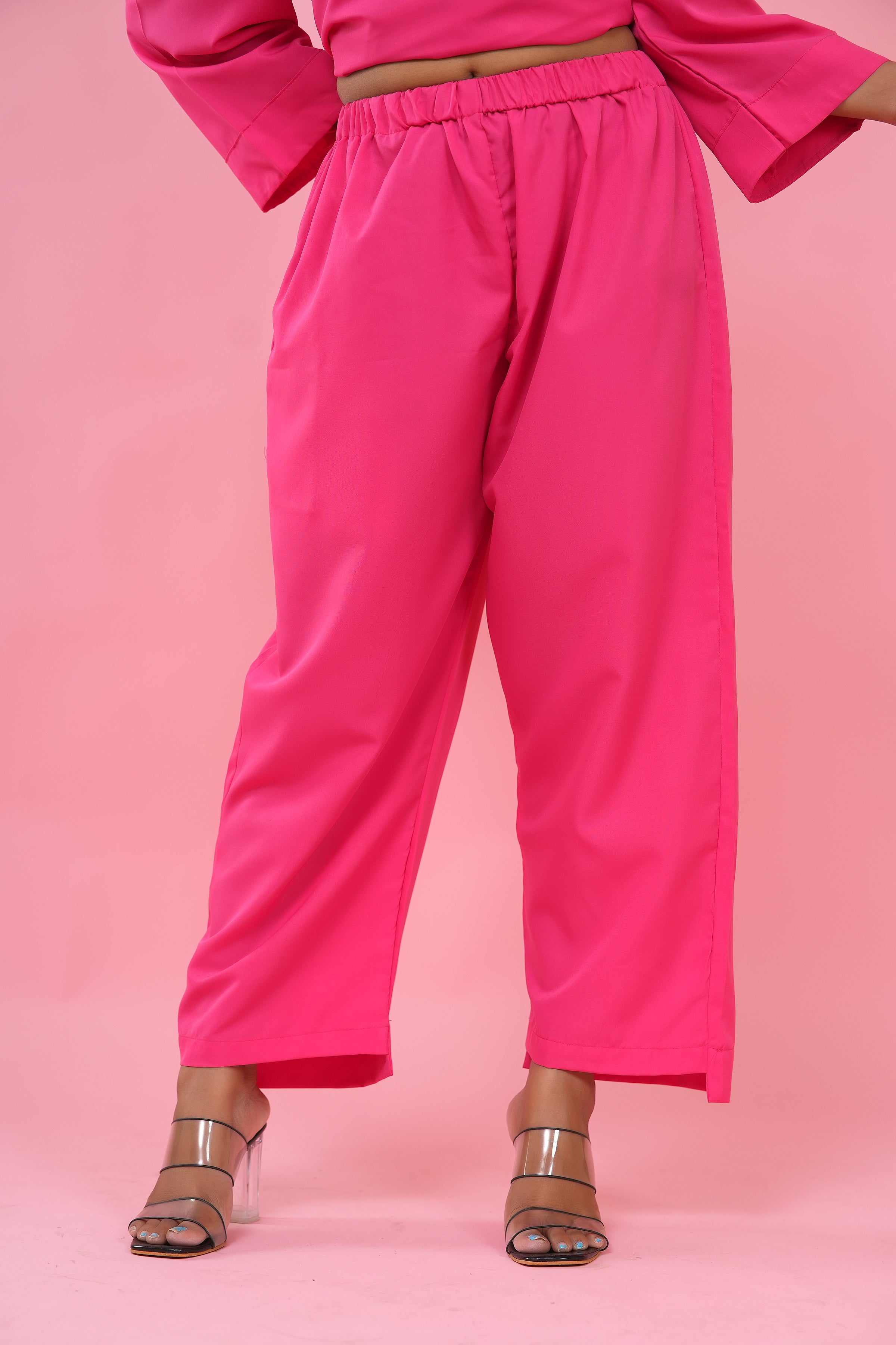 Fuchsia Elegance Puff Sleeve Kurta Set