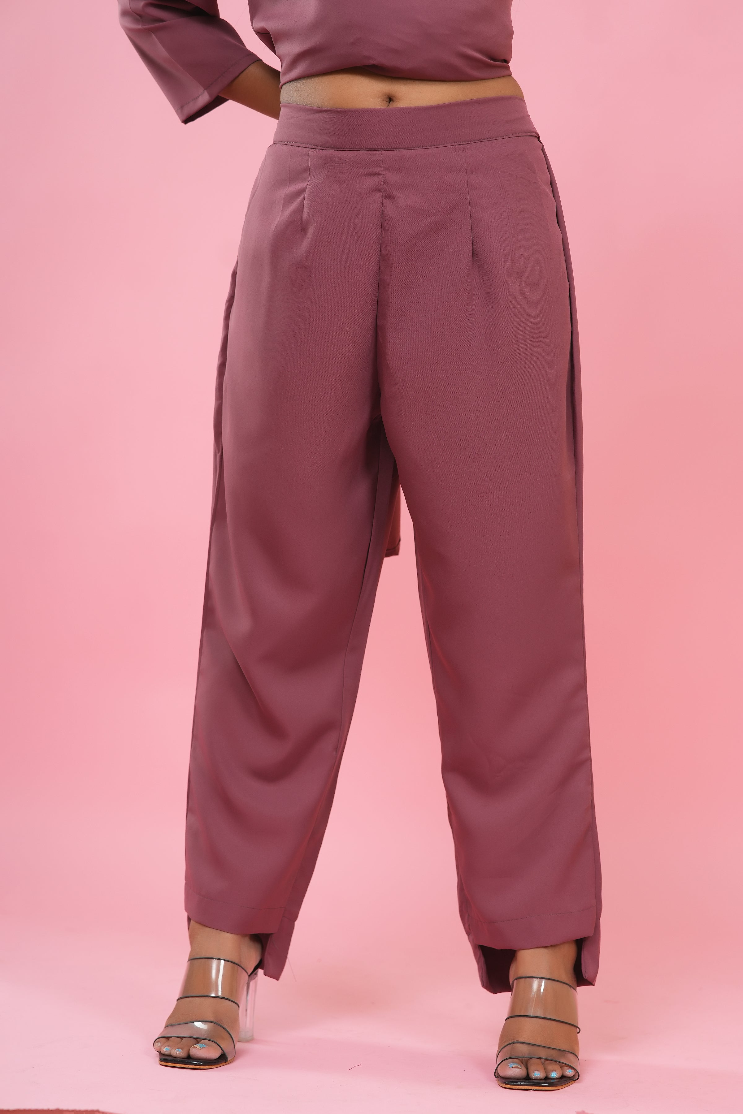 Dusty Rose Puff Sleeve Kurta Set