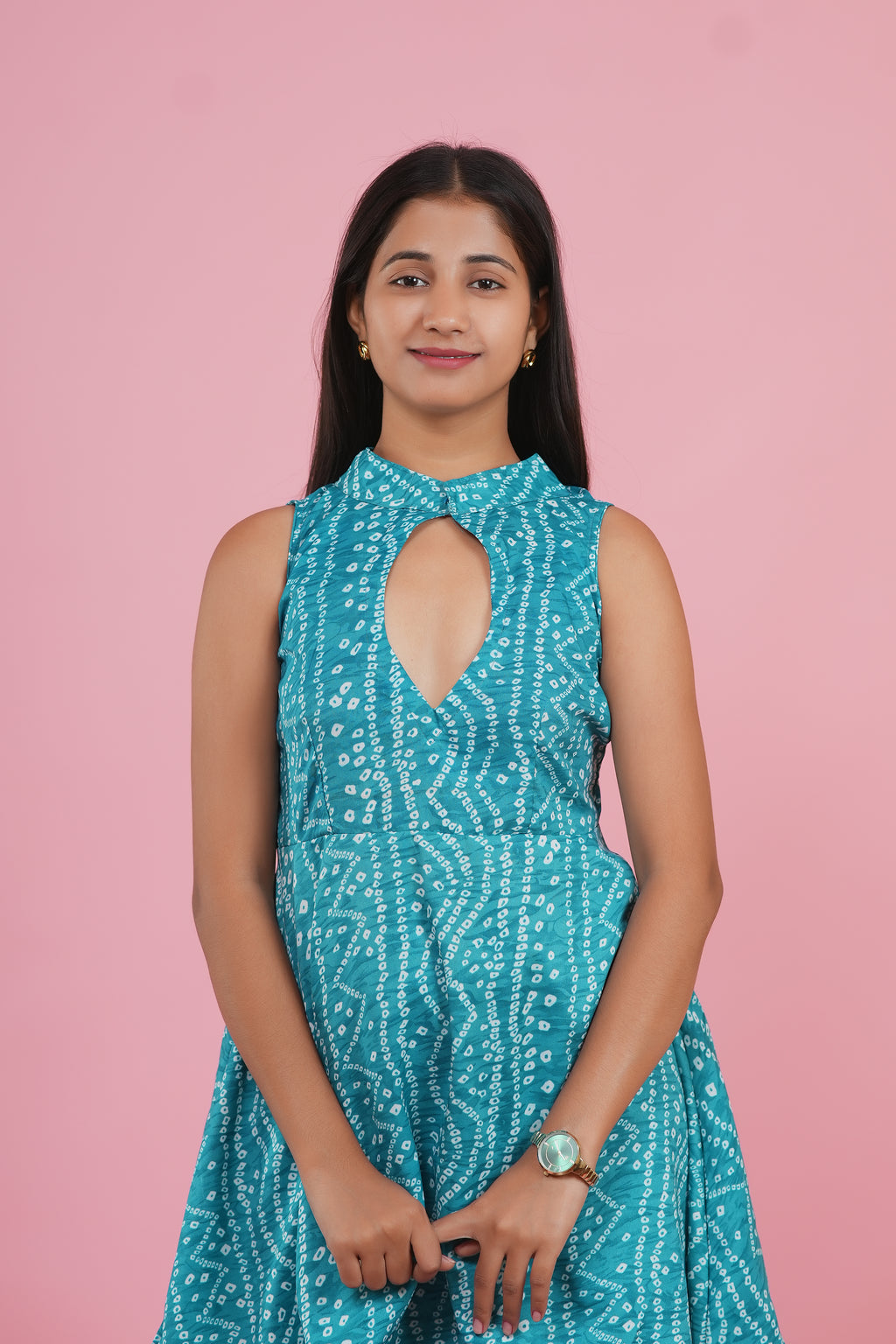 Aqua Bandhani Peplum Sharara Set