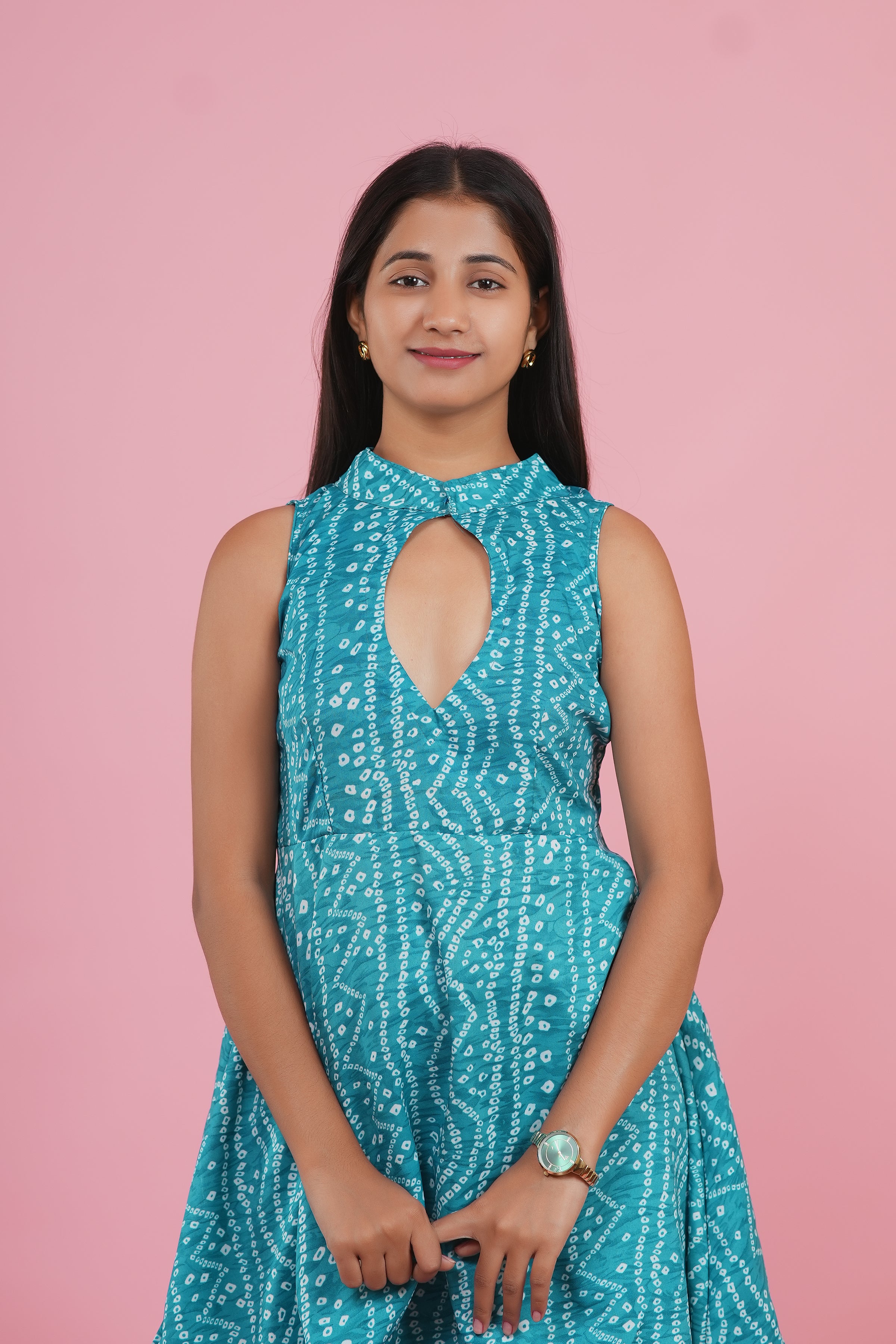 Aqua Bandhani Peplum Sharara Set