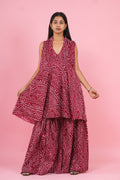 Ruby Bandhani Layered Co-Ord Set
