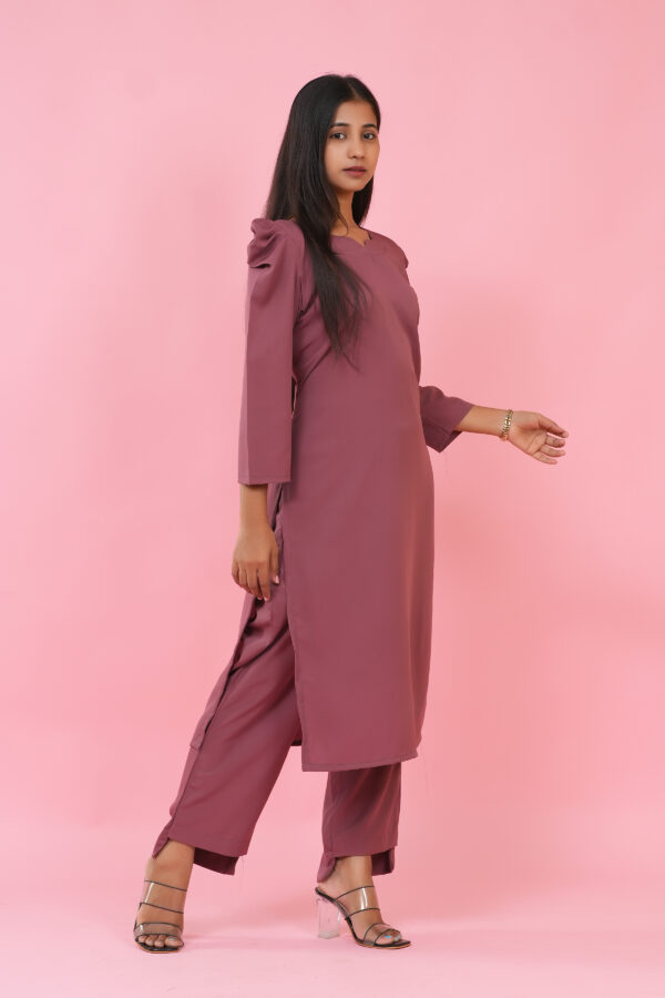 Rose Puff-Sleeve Kurta Set - Image 4