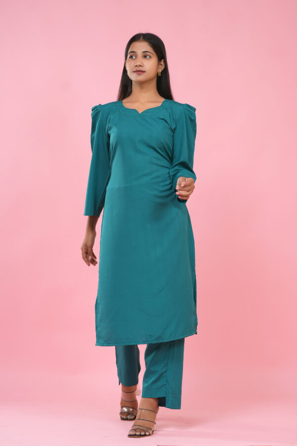 Rose Puff-Sleeve Kurta Set - Image 5