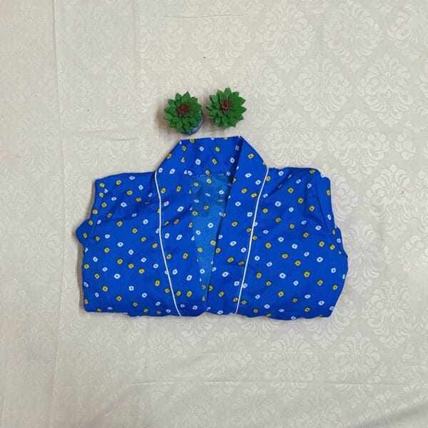 Royal Blue Polka Wrap Dress - Image 2