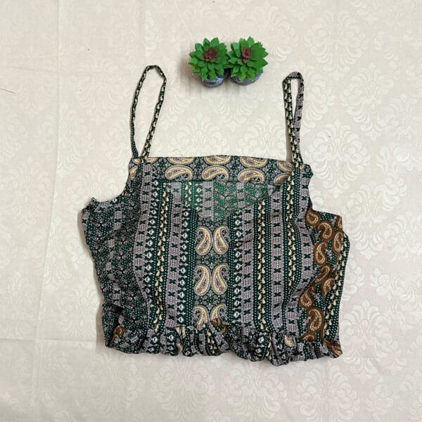 Olive Paisley Boho Dress - Image 2