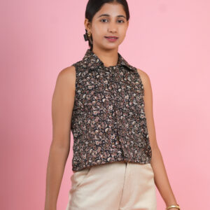 Sage Floral Sleeveless Top