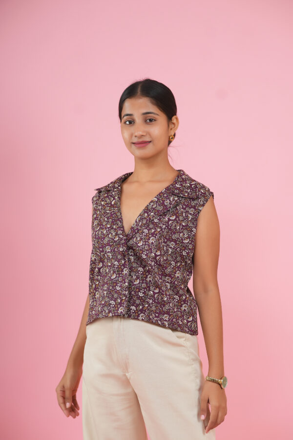 Sage Floral Sleeveless Top - Image 7