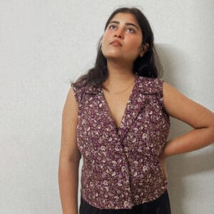 Sage Floral Sleeveless Top