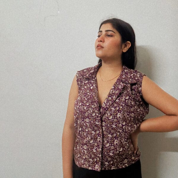 Sage Floral Sleeveless Top - Image 2