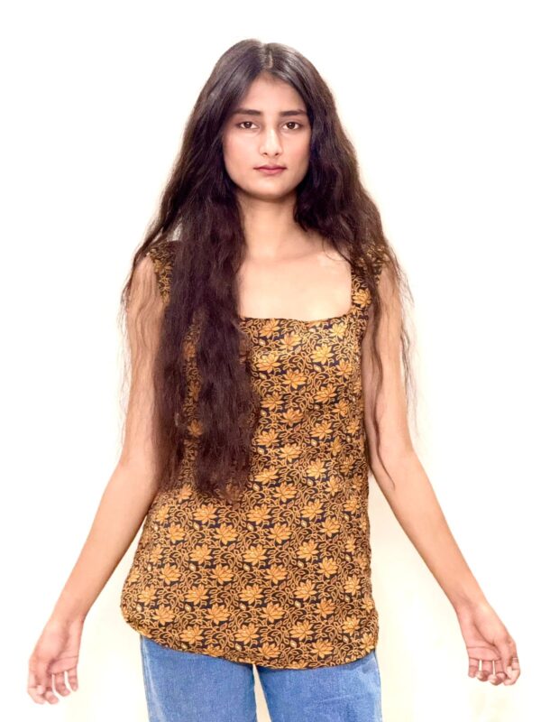 Marigold Bloom Sleeveless Top